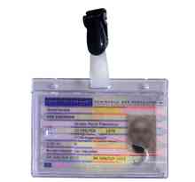 Pack de 25 porte-badge PVC Rigide avec clip 60 x 90 mm Transparent PAVO