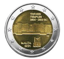 Pièce 2€ commémorative 2021 : MALTE (Temples de Tarxien)
