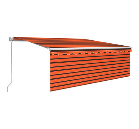 Vidaxl auvent manuel rétractable avec led 4 5x3 m orange et marron