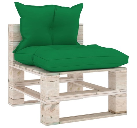 Vidaxl canapé de milieu palette de jardin avec coussins bois de pin