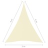 Vidaxl voile de parasol tissu oxford triangulaire 3x4x4 m crème