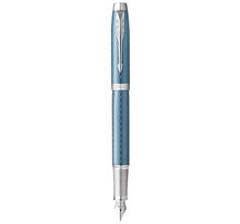 Parker im premium stylo plume, bleu gris, plume fine, encre bleue, coffret cadeau