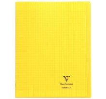 Cahier KOVERBOOK piqûre 96 pages seyès 90 g  couverture pp protège cahier rabat jaune  24 x 32 cm CLAIREFONTAINE
