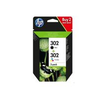 HP 302 Pack de 2 cartouches d'encre noire et trois couleurs authentiques