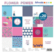 Bloc papier 30x30cm Flower power 40 feuilles - Artémio