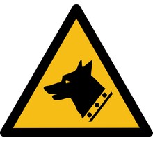 Autocollant vinyl - Danger chien de garde - L.200mm x H.200mm UTTSCHEID