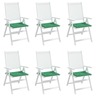 vidaXL Coussins de chaise de jardin 6 Pièces vert 40x40x3 cm tissu oxford