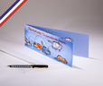 Carte double Cha Cha Cha créée et imprimée en France sur papier certifié PEFC - Anniversaire
