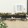 Vidaxl canapé d'angle de jardin à 5 places avec coussins aluminium wpc