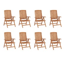 Vidaxl chaises inclinables de jardin 8 pcs bois de teck solide
