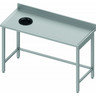 Table inox avec trou vide-ordure à gauche - profondeur 600 - stalgast - 1600x600 x600xmm