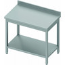 Table inox adossée avec etagère - gamme 800 - stalgast - à monter1500x800 x800xmm
