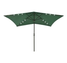 Vidaxl parasol avec led et mât en acier vert 2x3 m