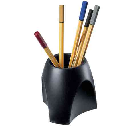 Pot à crayons DELTA, en plastique, noir HAN