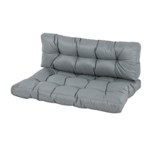 Coussins matelas assise dossier pour banc de jardin balancelle canapé 2 places grand confort dim. 120L x 80l x 12H cm polyester gris