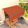 vidaXL Auvent manuel rétractable avec store 4 5x3 m Orange et marron