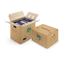 Caisse carton de déménagement double cannelure avec poignées et montage rapide RAJA 55x35x30 cm (colis de 20)