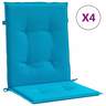 vidaXL Coussins de chaise de jardin à dossier bas lot de 4 bleu