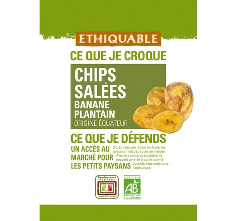 Ethiquable Chips bio banane plantain salées
