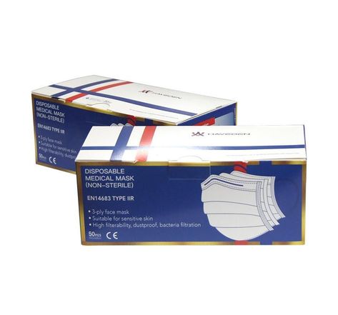 Pack de 500 Masques Chirurgicaux EN14683 : Type 2R - 99,5 % de filtration