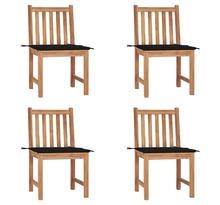 Vidaxl chaises de jardin 4 pcs avec coussins bois de teck massif