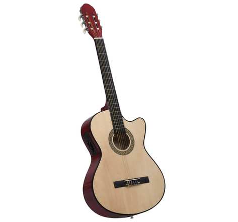 Vidaxl guitare acoustique à pan coupé western et égaliseur et 6 cordes