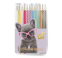 Pochette de 12 crayons de couleurs Studio Pets