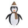 vidaXL Décoration de Noël pingouin à LED Tissu de luxe 90 cm