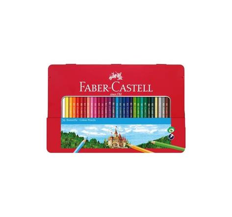Boîte métal x36 crayons de couleur hexagonaux Castle FABER-CASTELL