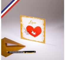 Carte simple Licorne love cœur