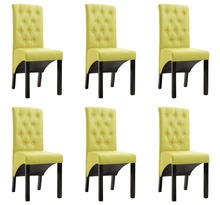 Vidaxl chaises à manger lot de 6 vert tissu