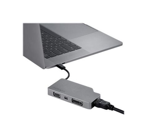 StarTech.com Adaptateur multiport USB-C - Gris sidéral - 4-en-1 USB-C vers VGA, DVI, HDMI, ou Mini DisplayPort (CDPVDHDMDPSG)