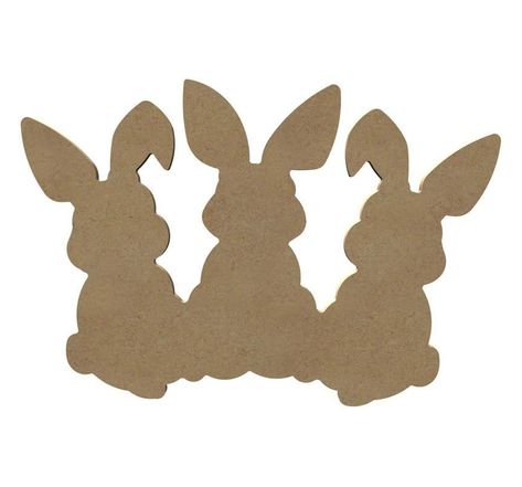 3 lapins en bois mdf à décorer - 26 cm