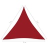 vidaXL Voile de parasol Tissu Oxford triangulaire 3x3x3 m Rouge