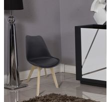 CHAISE BJORN Chaise de salle a manger - Simili noir - Scandinave - L 48,3 x P 61 cm