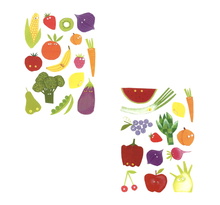 Loisirs Créatifs Enfants - 2 Planches Gommettes - Nature : Fruits et Légumes