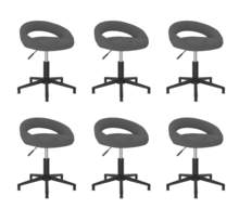 Vidaxl chaises pivotantes de salle à manger 6 pcs gris foncé velours