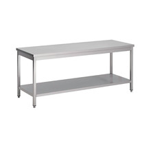 Table inox professionnelle avec etagère basse - gamme 600 - gastro m - 700x600 x600xmm