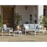 Salon de jardin détente design blanc mandalay canapé 3p + 2 fauteuils