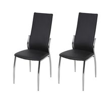 Lot de 2 chaises - Simili noir - L 44 x P 54 x H 100 cm - PHIL