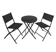 Tectake Ensemble table et chaises de jardin DUSSELDORF - noir