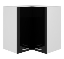 Vidaxl armoire d'angle suspendue noir brillant 57x57x60 cm aggloméré