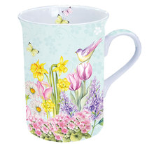 Jardin fleuri - tasse à thé en porcelaine fine