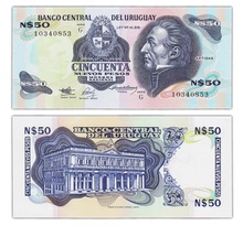 Billet de collection 50 nuevos pesos 1989 uruguay - neuf - p61a g
