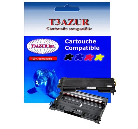 Kit Tambour+Toner compatible avec Brother TN2000, TN2005, DR2000, DR2005 pour Brother MFC7820N - T3AZUR