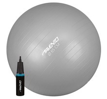 Avento ballon de fitness/d'exercice avec pompe diamètre 65 cm argenté