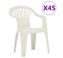 Vidaxl chaises empilables de jardin 45 pièces plastique blanc