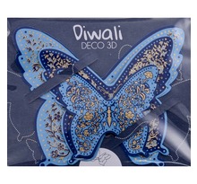 Papertree Diwali décoration 3D Papillon Bleu