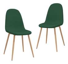 Vidaxl chaises de salle à manger 2 pièces vert tissu