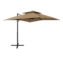 Vidaxl parasol déporté à double toit 250x250 cm taupe